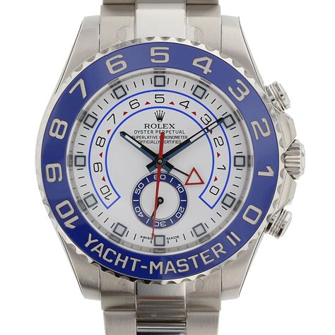 rolex yacht master ii white dial blue bezel|Rolex Yacht-Master blue dial price.